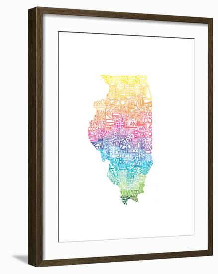 Typographic Illinois Spring-CAPow-Framed Art Print