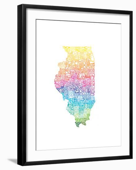 Typographic Illinois Spring-CAPow-Framed Art Print