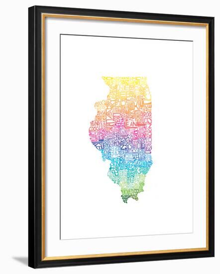 Typographic Illinois Spring-CAPow-Framed Art Print