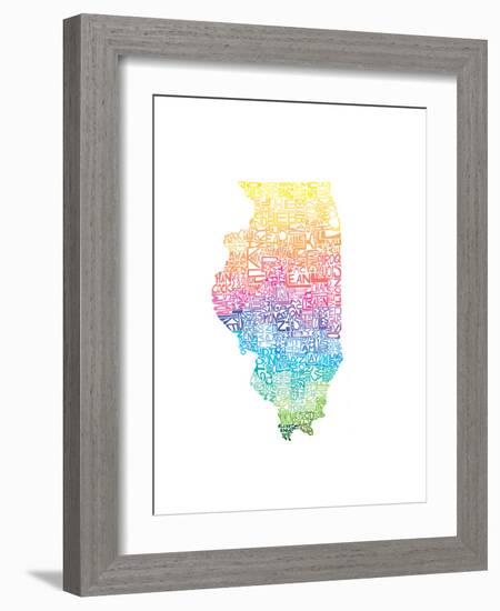 Typographic Illinois Spring-CAPow-Framed Art Print