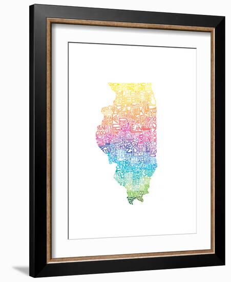 Typographic Illinois Spring-CAPow-Framed Art Print