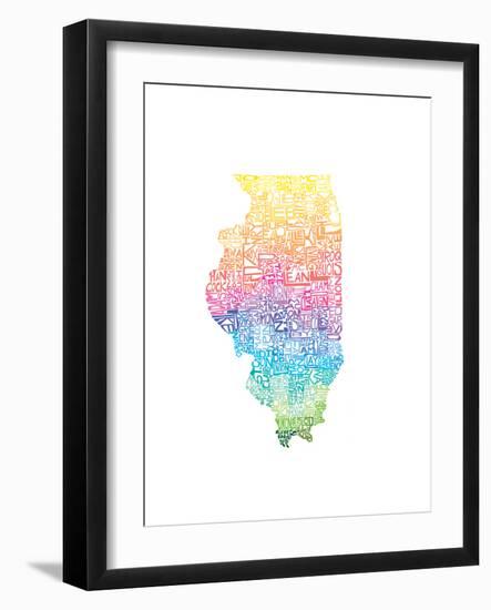 Typographic Illinois Spring-CAPow-Framed Art Print