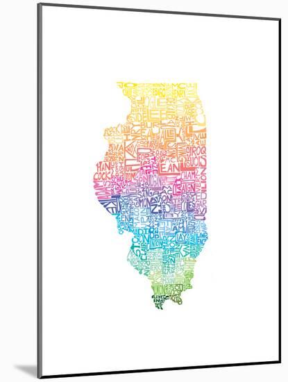 Typographic Illinois Spring-CAPow-Mounted Art Print