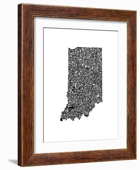 Typographic Indiana-CAPow-Framed Art Print