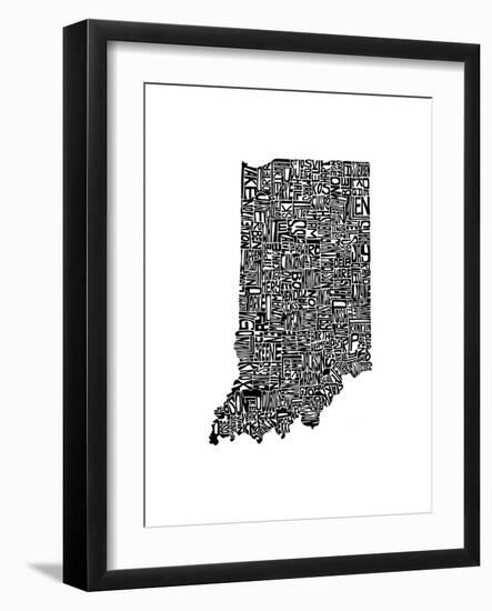 Typographic Indiana-CAPow-Framed Art Print
