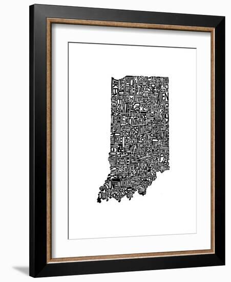 Typographic Indiana-CAPow-Framed Art Print