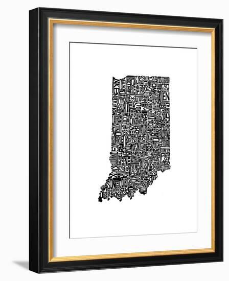 Typographic Indiana-CAPow-Framed Art Print