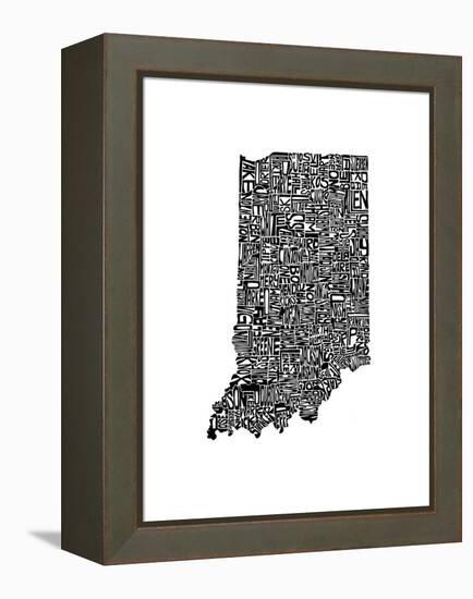 Typographic Indiana-CAPow-Framed Stretched Canvas