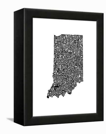 Typographic Indiana-CAPow-Framed Stretched Canvas