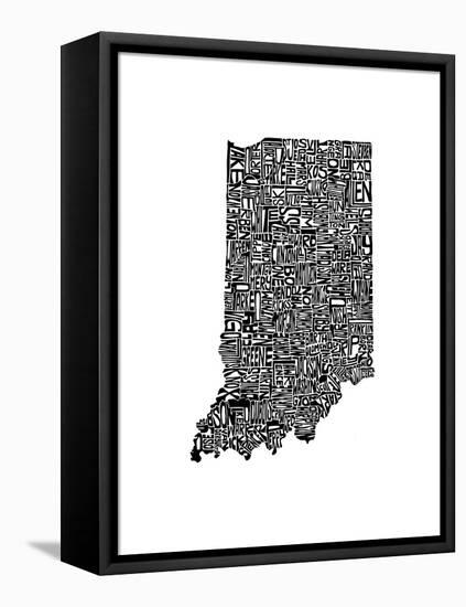 Typographic Indiana-CAPow-Framed Stretched Canvas