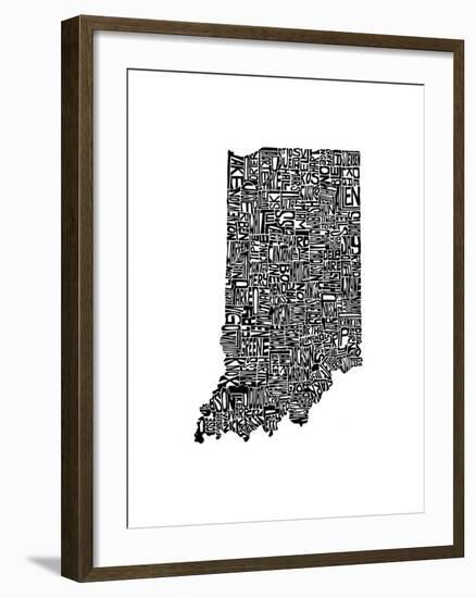 Typographic Indiana-CAPow-Framed Art Print