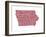 Typographic Iowa Maroon-CAPow-Framed Art Print