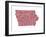 Typographic Iowa Maroon-CAPow-Framed Art Print