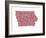 Typographic Iowa Maroon-CAPow-Framed Art Print