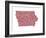 Typographic Iowa Maroon-CAPow-Framed Art Print