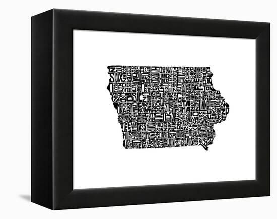 Typographic Iowa-CAPow-Framed Stretched Canvas