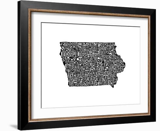 Typographic Iowa-CAPow-Framed Premium Giclee Print