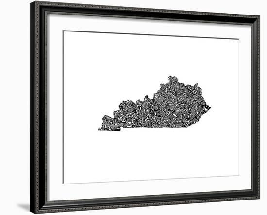 Typographic Kentucky-CAPow-Framed Art Print