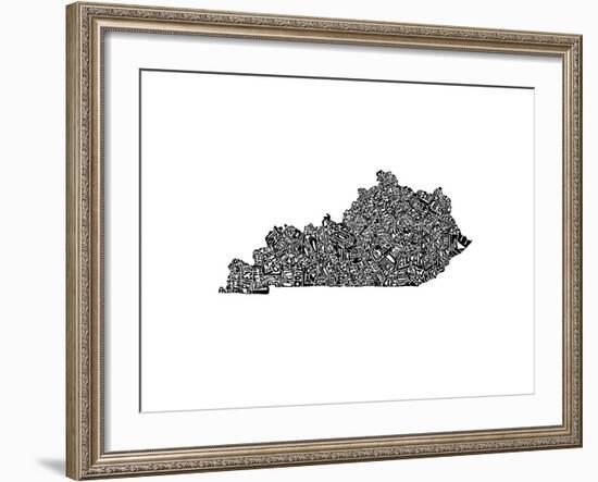 Typographic Kentucky-CAPow-Framed Art Print