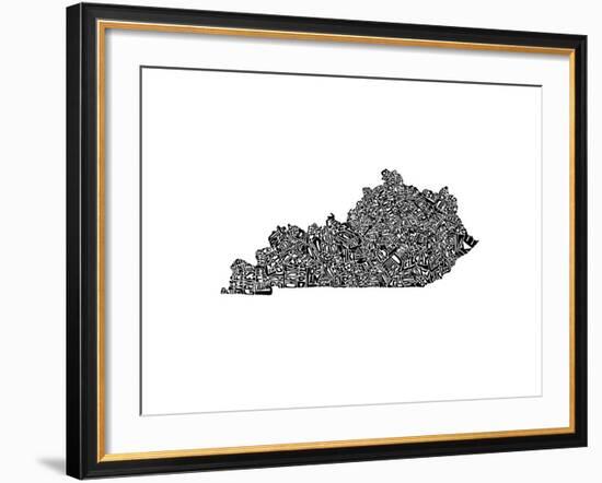 Typographic Kentucky-CAPow-Framed Art Print