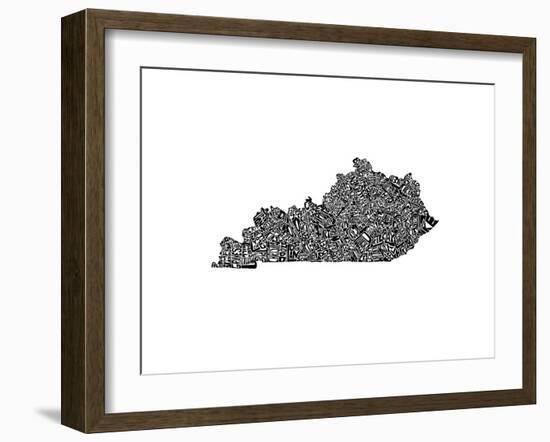 Typographic Kentucky-CAPow-Framed Art Print