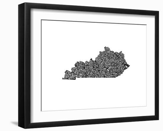 Typographic Kentucky-CAPow-Framed Art Print