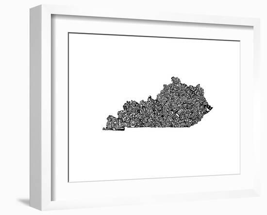 Typographic Kentucky-CAPow-Framed Art Print