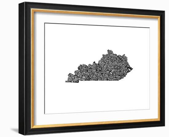 Typographic Kentucky-CAPow-Framed Art Print