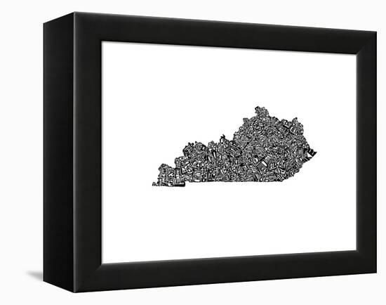 Typographic Kentucky-CAPow-Framed Stretched Canvas