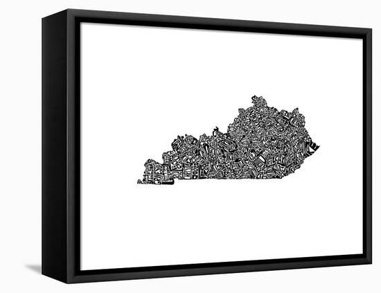 Typographic Kentucky-CAPow-Framed Stretched Canvas