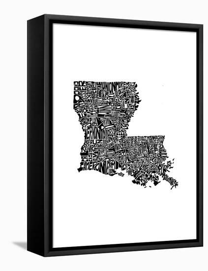 Typographic Louisiana-CAPow-Framed Stretched Canvas