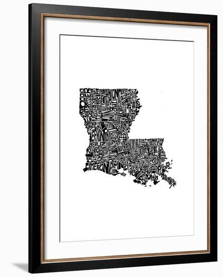 Typographic Louisiana-CAPow-Framed Art Print
