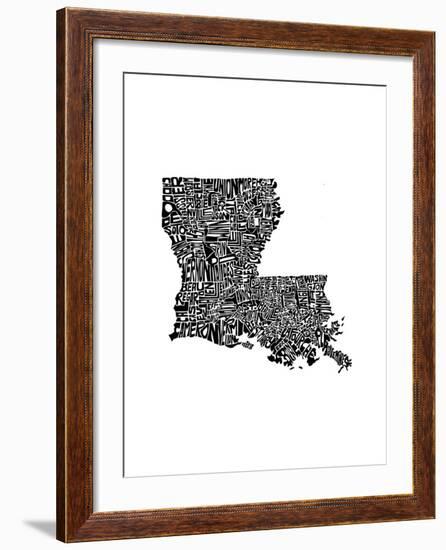 Typographic Louisiana-CAPow-Framed Art Print