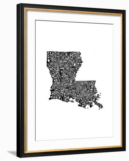 Typographic Louisiana-CAPow-Framed Art Print