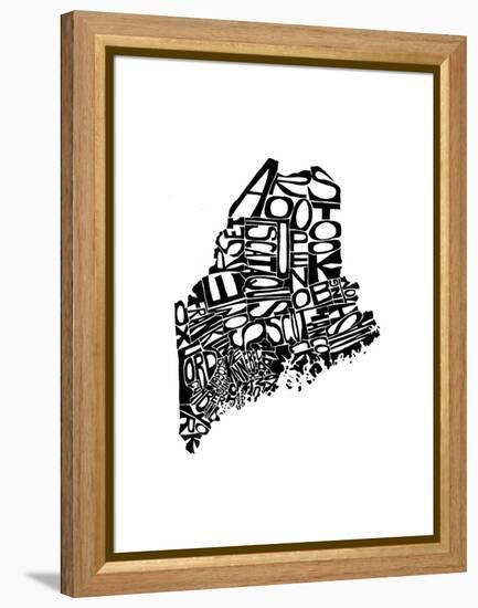 Typographic Maine-CAPow-Framed Stretched Canvas