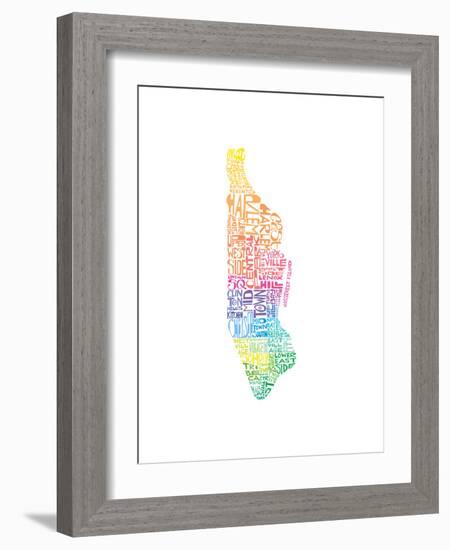 Typographic Manhattan Spring-CAPow-Framed Art Print