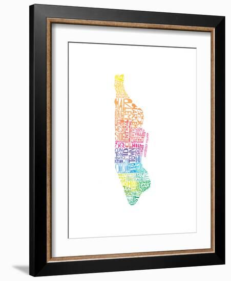 Typographic Manhattan Spring-CAPow-Framed Art Print