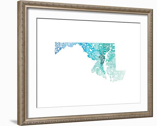 Typographic Maryland Cool-CAPow-Framed Art Print