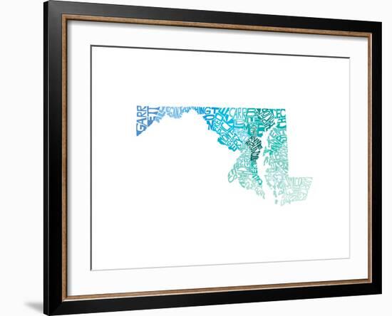 Typographic Maryland Cool-CAPow-Framed Art Print