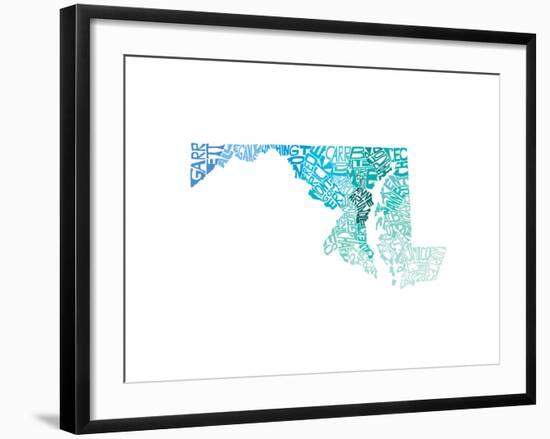 Typographic Maryland Cool-CAPow-Framed Art Print