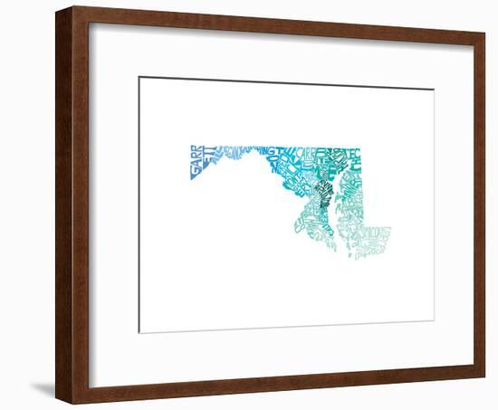 Typographic Maryland Cool-CAPow-Framed Art Print