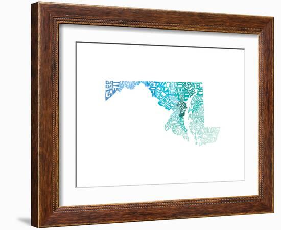 Typographic Maryland Cool-CAPow-Framed Premium Giclee Print