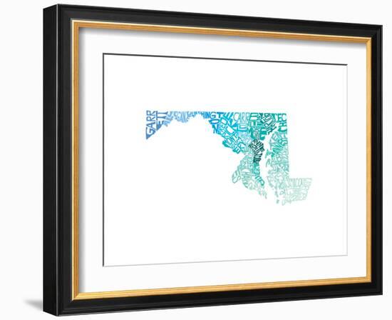 Typographic Maryland Cool-CAPow-Framed Premium Giclee Print
