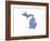 Typographic Michigan Blue-CAPow-Framed Premium Giclee Print