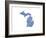 Typographic Michigan Blue-CAPow-Framed Art Print