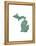 Typographic Michigan Forest Green-CAPow-Framed Stretched Canvas