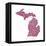 Typographic Michigan Maroon-CAPow-Framed Stretched Canvas