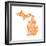 Typographic Michigan Orange-CAPow-Framed Art Print