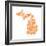 Typographic Michigan Orange-CAPow-Framed Art Print