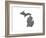 Typographic Michigan-CAPow-Framed Art Print